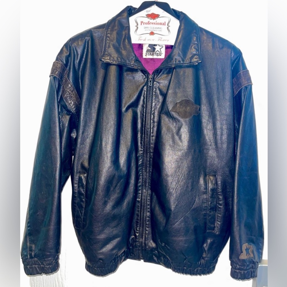 Los Angeles Lakers Vintage Starters 90's Leather  Jacket - Mens XL